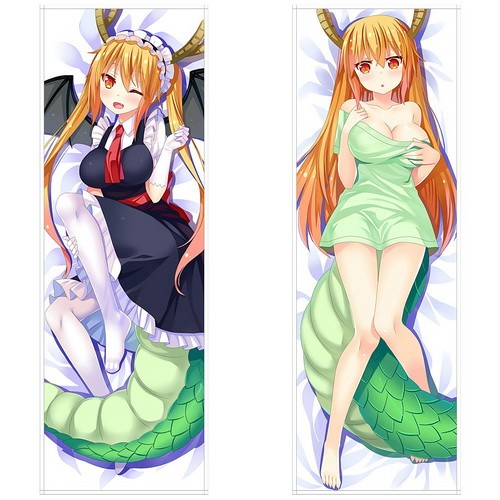 Наволочка 120х40см Kobayashi san Chi no Maid Dragon 02 атлас - фото 1