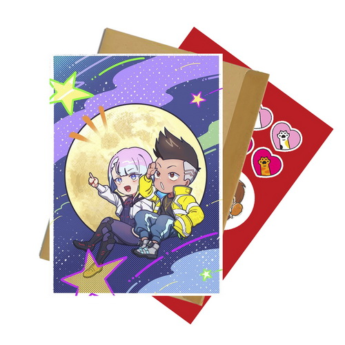 Листівка зі стікерпаком Cyberpunk Edgerunners 01 А6 набір з конвертом - фото 1 Листівка зі стікерпаком Cyberpunk Edgerunners 01 А6 набір з конвертом - фото 1