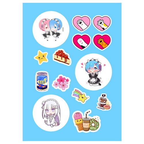 Открытка со стикерпаком Re Zero 01 А6 набoр c конвертом - фото 2 Открытка со стикерпаком Re Zero 01 А6 набoр c конвертом - фото 2