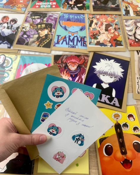 Открытка со стикерпаком Code Geass 01 А6 набoр c конвертом - фото 2