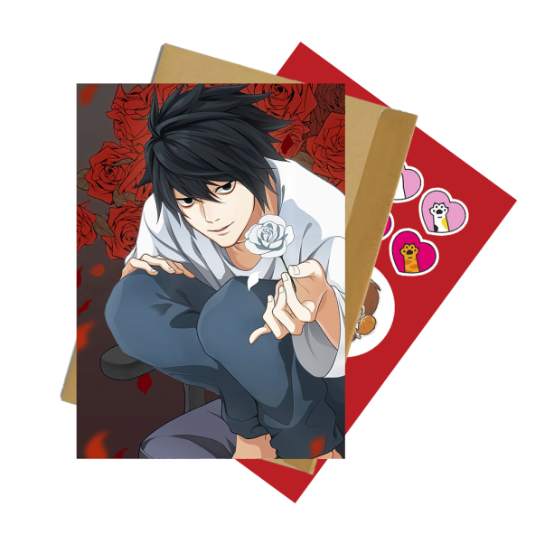 Открытка со стикерпаком Death Note 08 А6 набoр c конвертом - фото 1