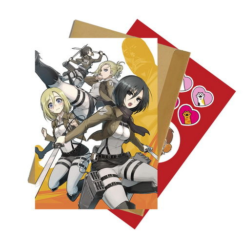 Открытка со стикерпаком Shingeki no Kyojin 06 А6 набoр c конвертом - фото 1