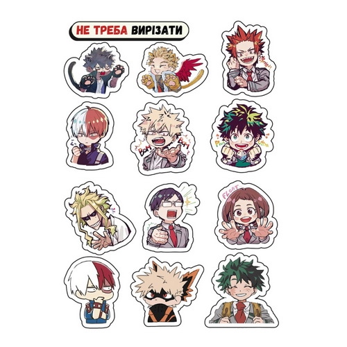 Стикерпак А5 Boku no Hero Academia 01 прорезний - фото 1