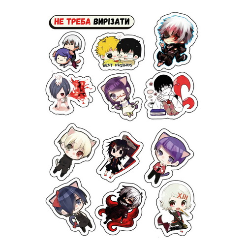 Стикерпак А5 Tokyo Ghoul 01 прорезний - фото 1 Стикерпак А5 Tokyo Ghoul 01 прорезний - фото 1