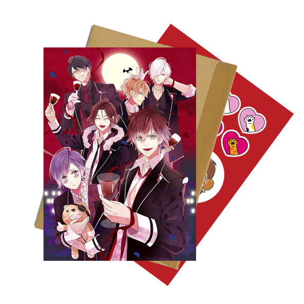 Листівка зі стікерпаком Diabolik Lovers 05 А6 набір з конвертом - фото 1