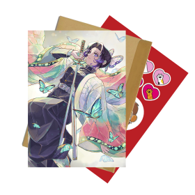 Открытка со стикерпаком Kimetsu no Yaiba 27 А6 набoр c конвертом