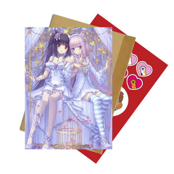 Открытка со стикерпаком NekoPara 10 А6 набoр c конвертом - фото 1