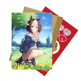 Открытка со стикерпаком Uma Musume Pretty Derby 05 А6 набoр c конвертом